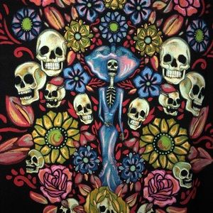 Dia de los Muertos handcrafted tee